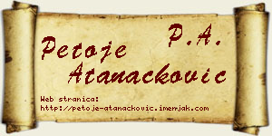 Petoje Atanacković vizit kartica